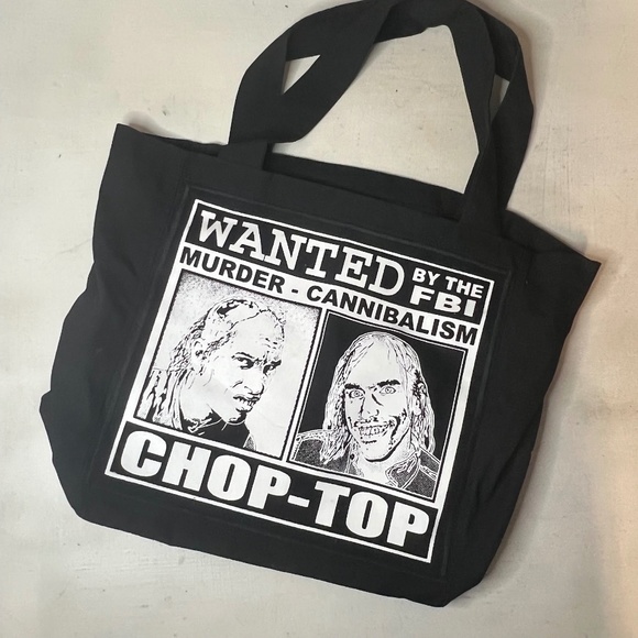 Texas Chainsaw Massacre 2 Chop Top Mug Shot Graphic Tote Bag Horror Rare - Picture 1 of 3